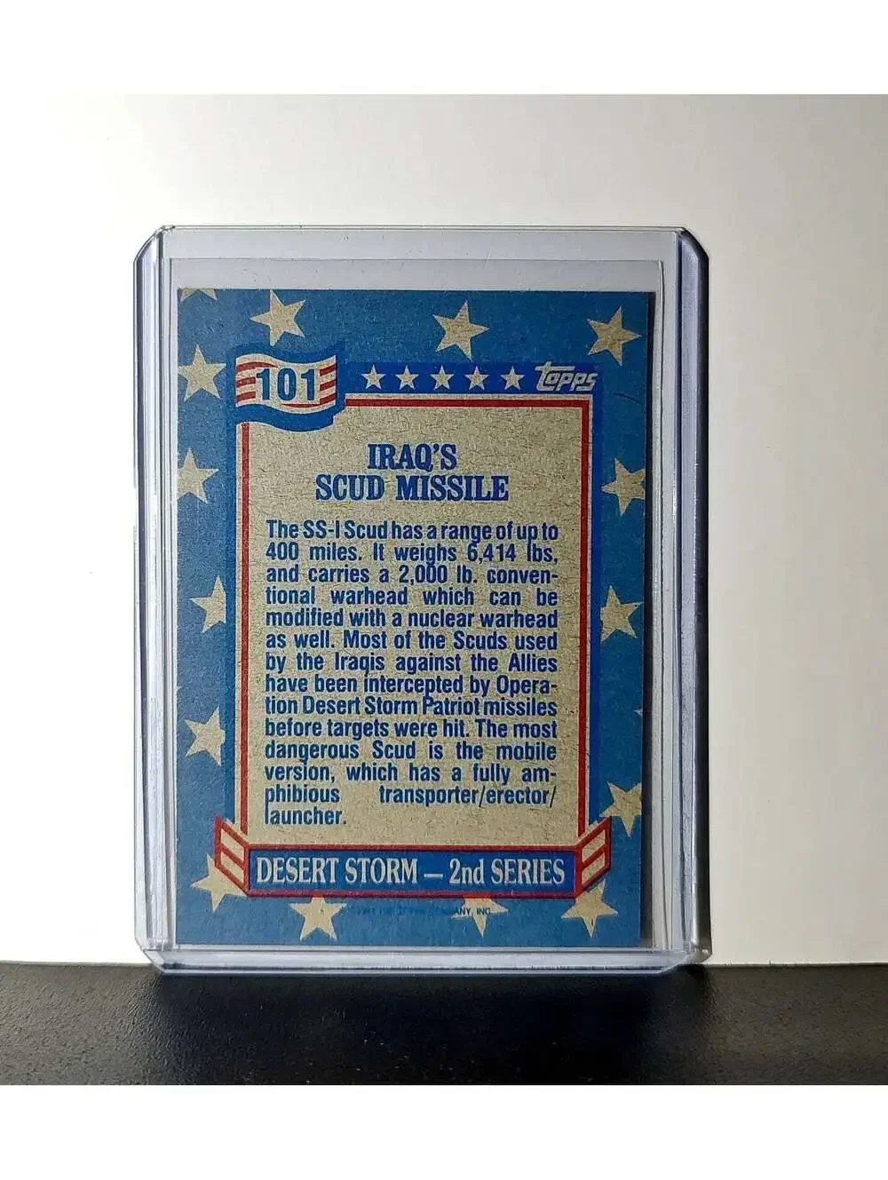 Iraq’s SCUD Missile 1991 Topps Desert Storm #101 Card